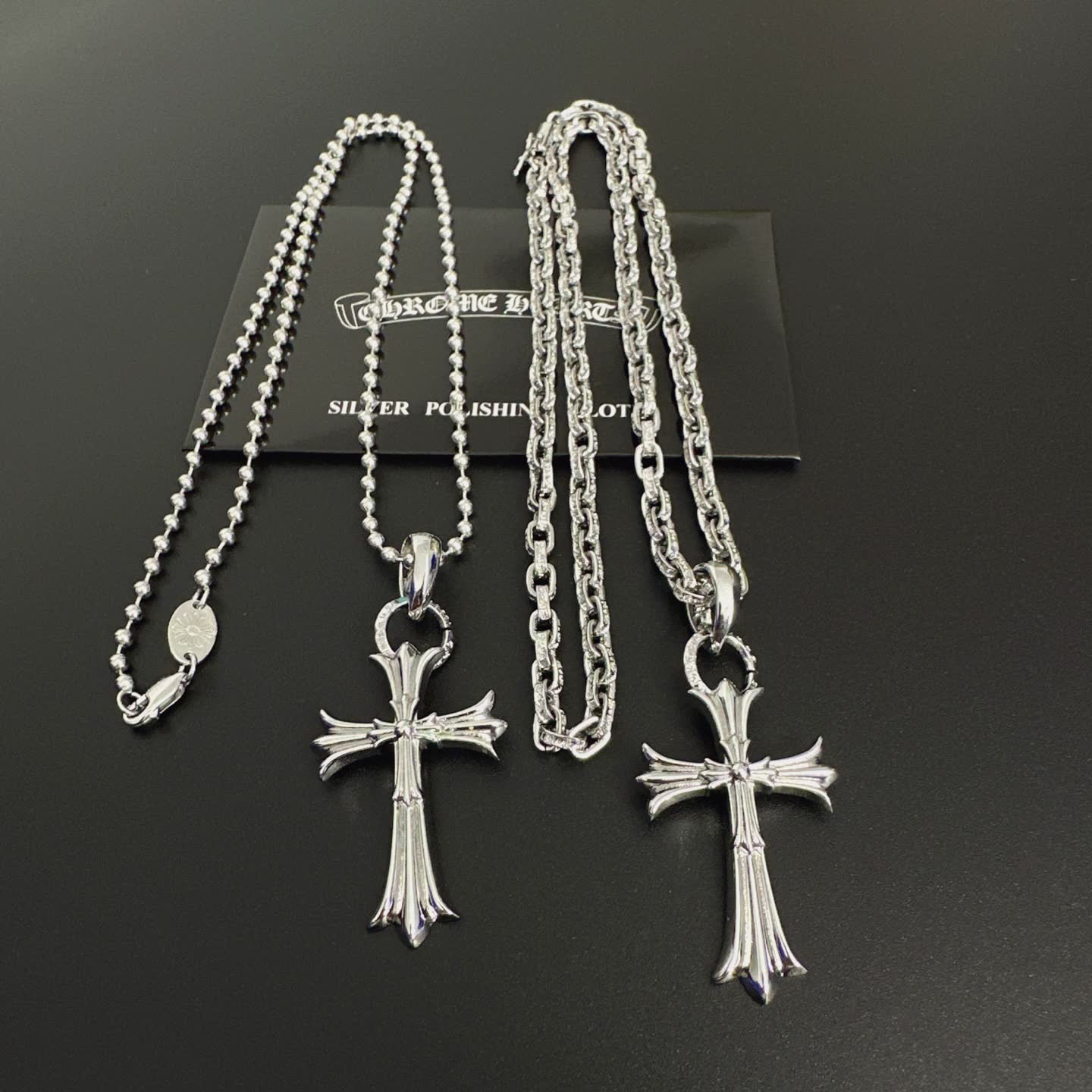 Chrome Hearts Silver Cross Pendant Necklace